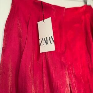 🩷 NWT Zara Wrinkled Effect Wide Leg Pant